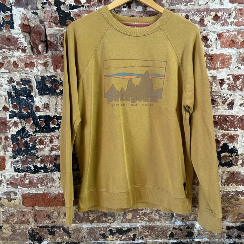 Patagonia '73 Skyline Organic Crew Brownish Sweatshirt Mens Medium